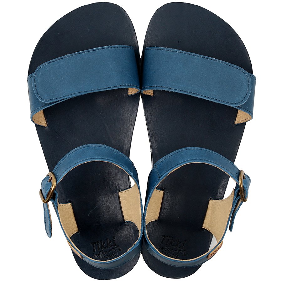 Sandales Tikki VIBE Leather Navy Femme | MVC-66561468