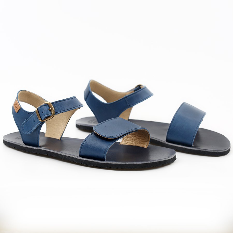 Sandales Tikki VIBE Leather Navy Femme | MVC-66561468