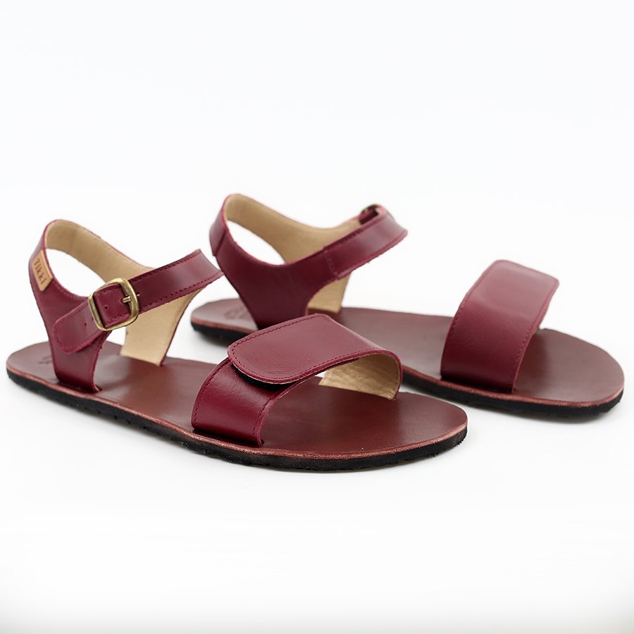 Sandales Tikki VIBE Leather Burgundy Femme | AYT-17823706