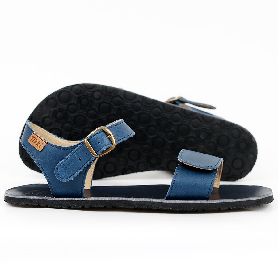 Sandales Tikki VIBE Leather Navy Femme | MVC-66561468