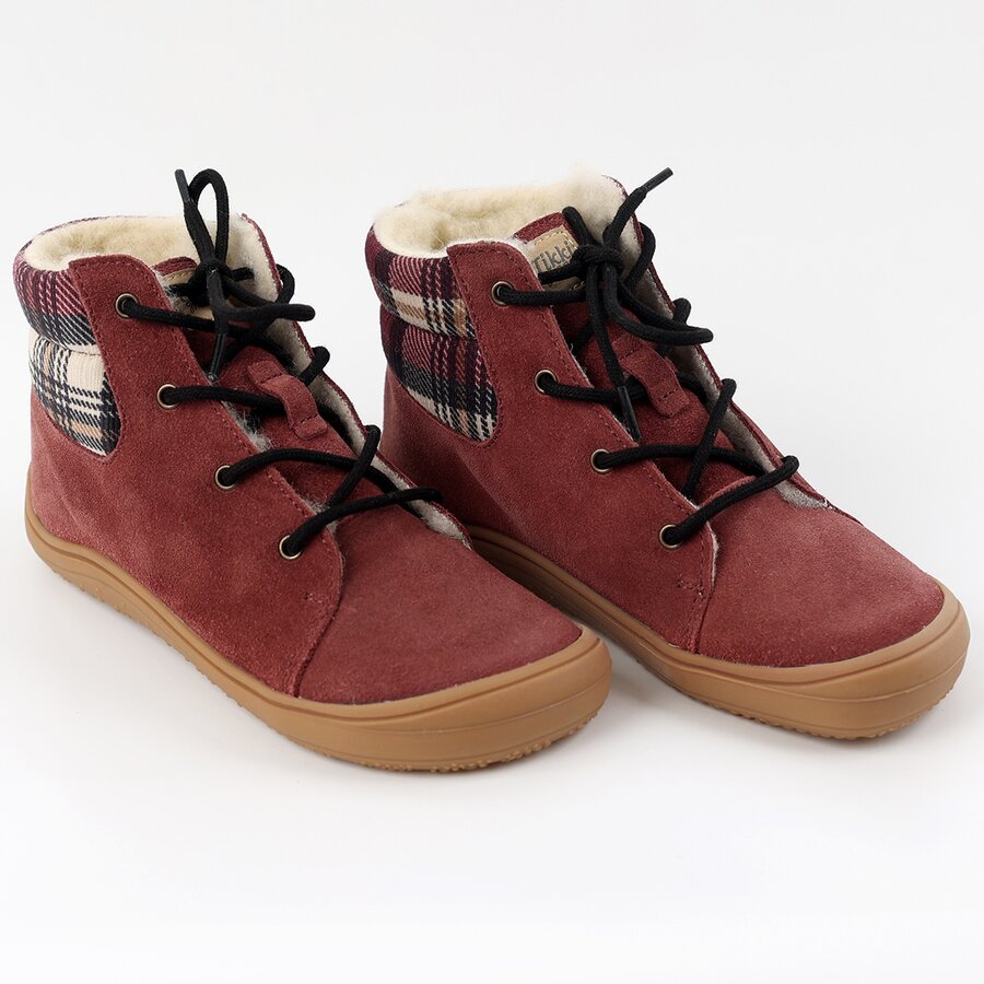 Bottines Tikki BEETLE Leather Bordeaux Bébé | KZA-15419453