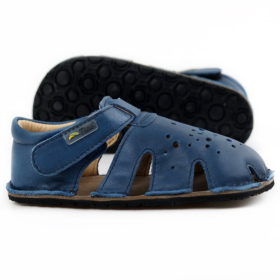 Sandales Tikki ARANYA Leather Blue Bébé | TGH-42320218